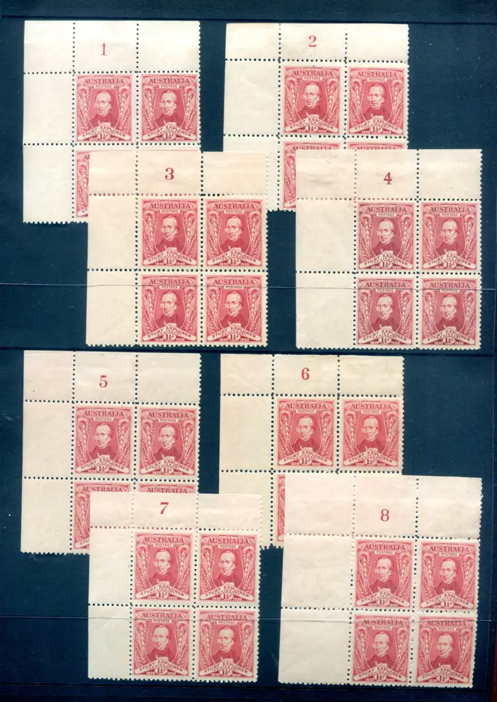 1930 1½d Sturt in Plates 1-8. Stamps fresh MUH, ... Image 1++