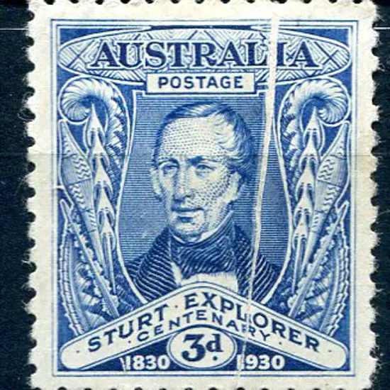 1930 3d Sturt with paper fold prior to printing ...