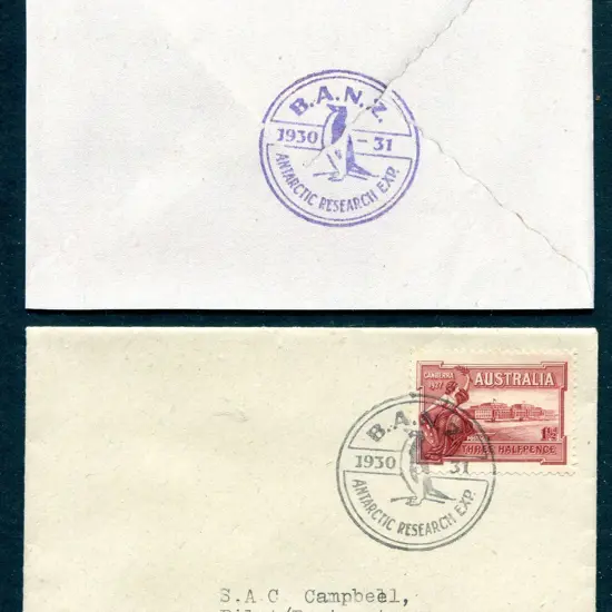 1930/31 BANZ Antarctic Research Expedition cover ...