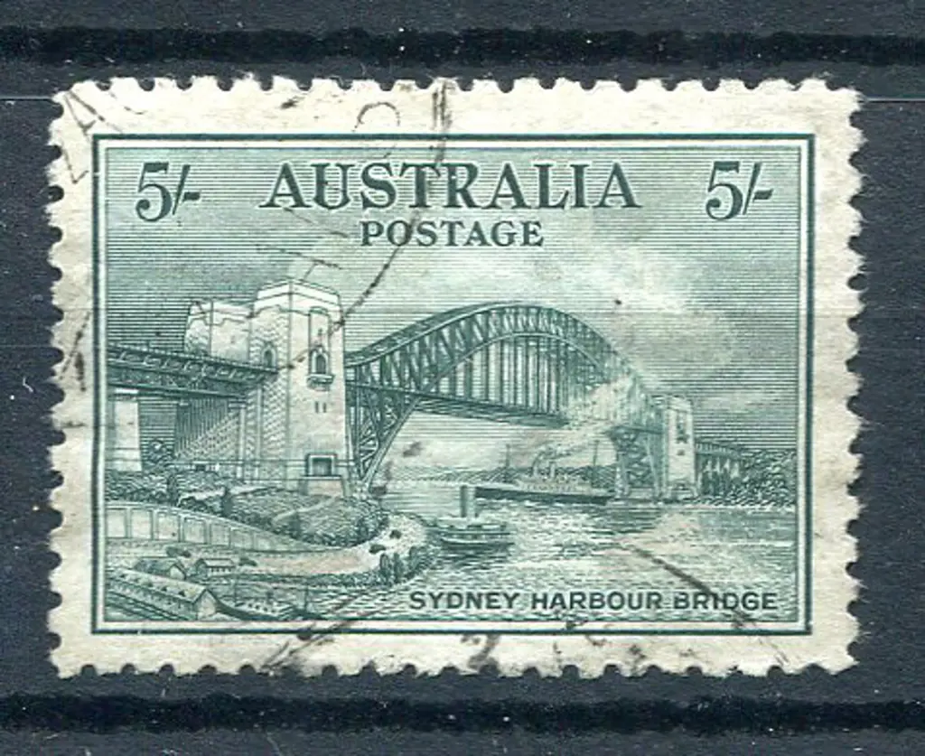 1932 5/- Sydney Harbour Bridge commercially used ... Image 1++