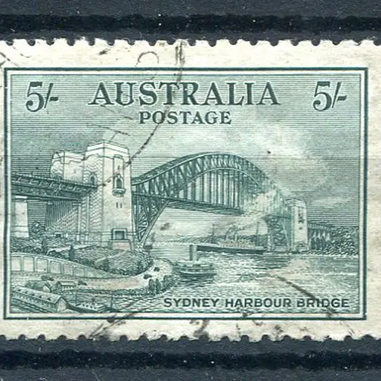 1932 5/- Sydney Harbour Bridge commercially used ...