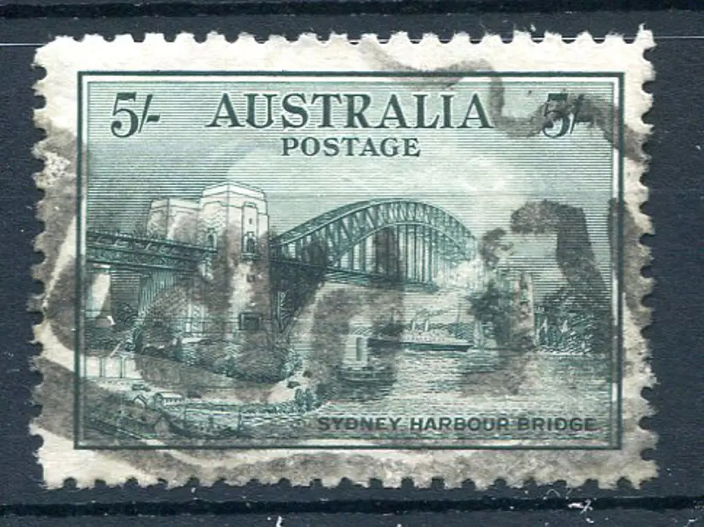 1932 5/- Sydney Harbour Bridge commercially used ... Image 1++