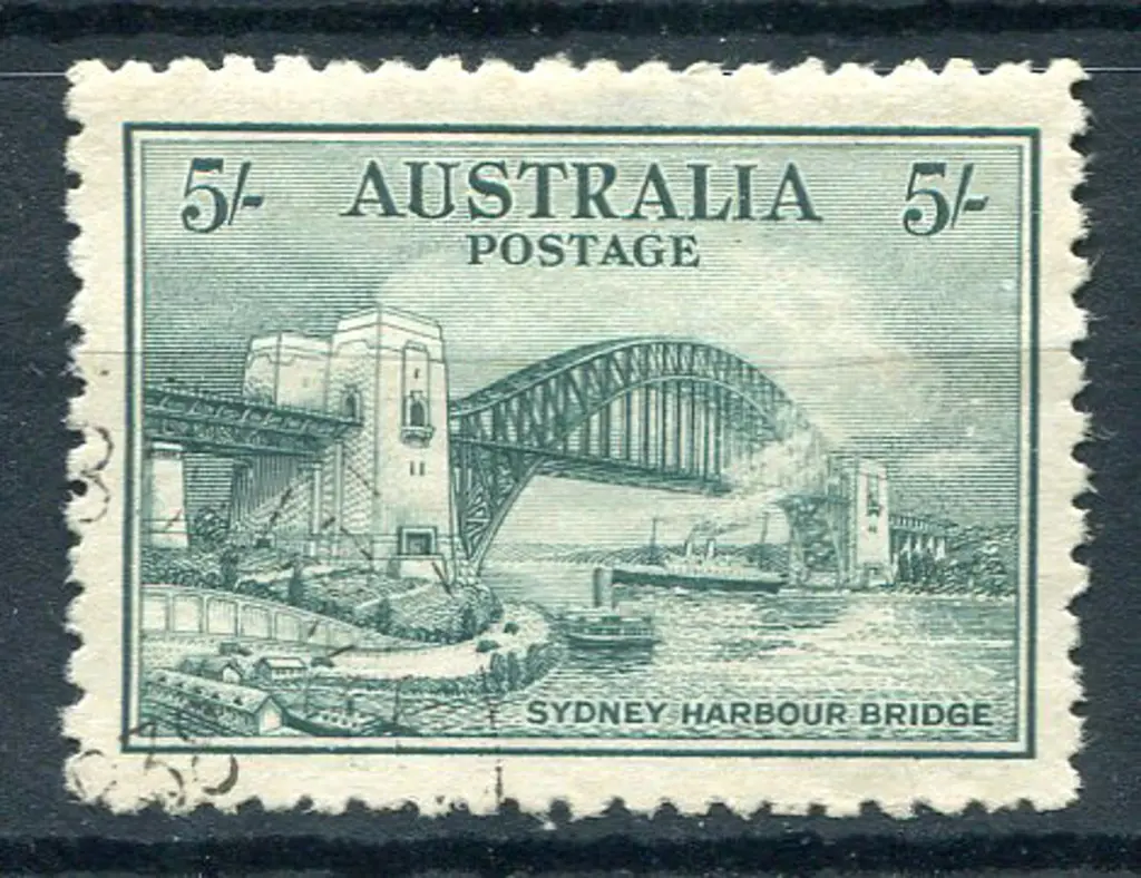1932 5/- Sydney Harbour Bridge. CTO without gum. ... Image 1++