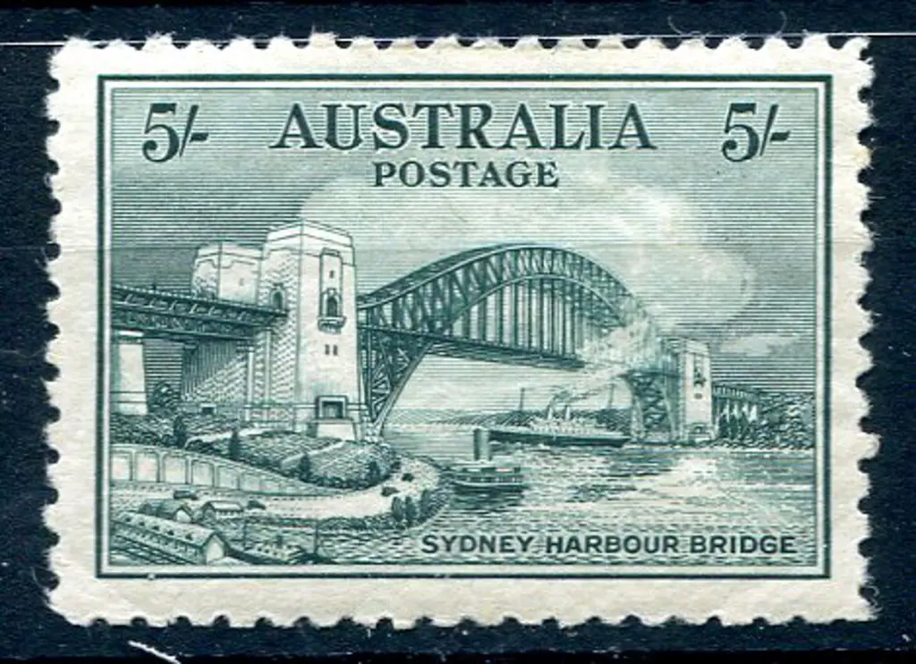 1932 5/- Sydney Harbour Bridge. MLH with good ... Image 1++