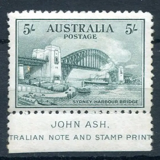 1932 5/- Sydney Harbour Bridge single with the ...