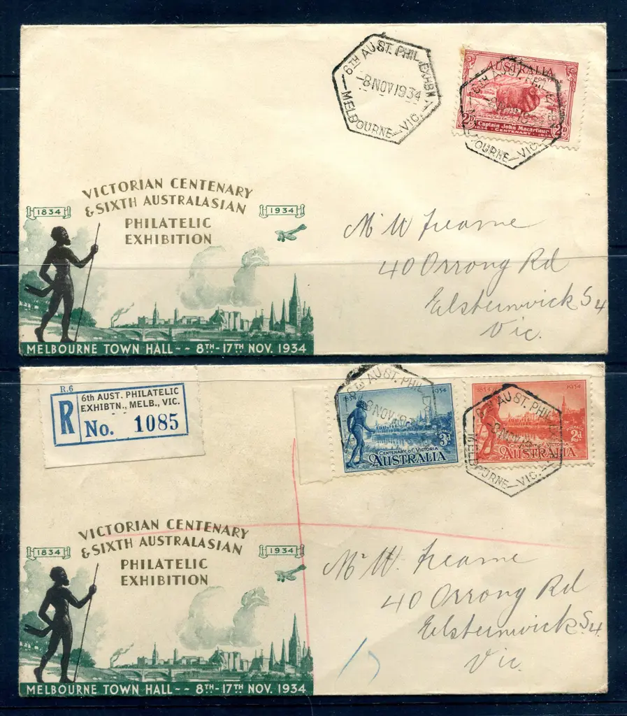 1934 (8th Nov) "6th Aust. Philatelic Exhibtn, ... Image 1++