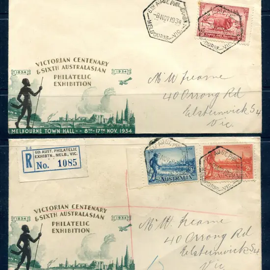 1934 (8th Nov) "6th Aust. Philatelic Exhibtn, ...