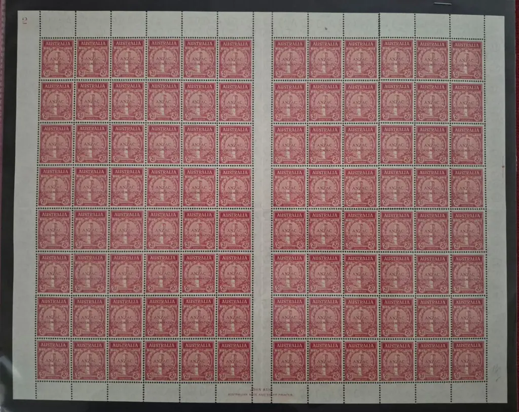 1935 2d scarlet Anzac, plate 2 (upper left) in ... Image 1++