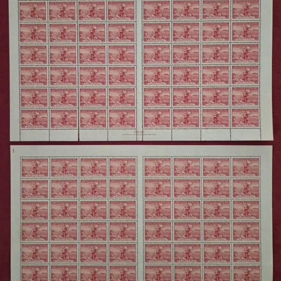 1936 2d scarlet Cable in plate 1 (upper left) & ...