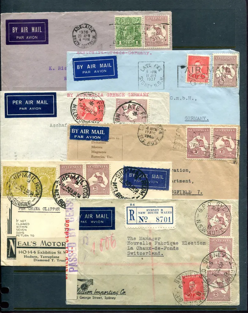 1936-1946 Commercial Airmail covers to ... Image 1++