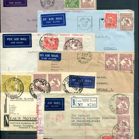 1936-1946 Commercial Airmail covers to ...