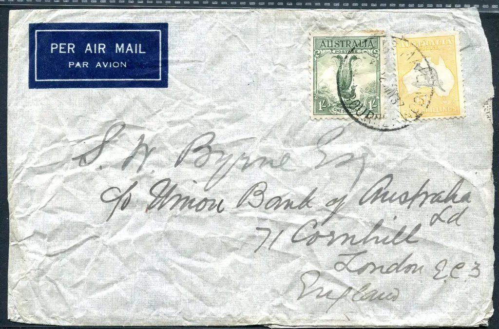 1937 (23rd May) 5/- CofA kangaroo & 1932 1/- large ... Image 1++