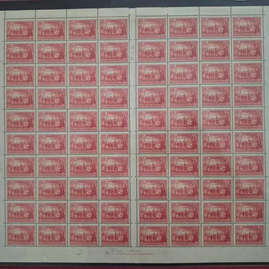 1937 2d NSW Sesqui in sheet of 80 with central ...