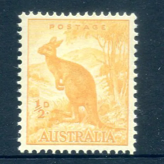 1938 ½d kangaroo in the pale/dull orange-yellow ...