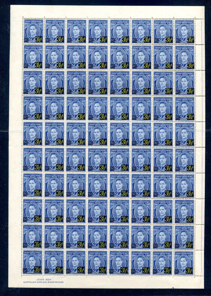 1941 3½d surcharge on 3d deep blue KGVI in ... Image 1++