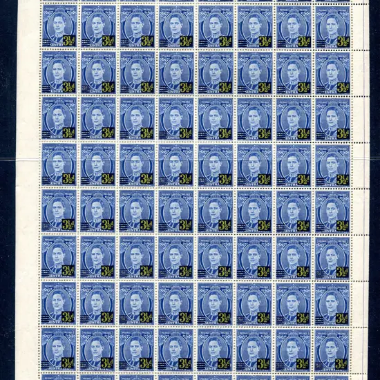 1941 3½d surcharge on 3d deep blue KGVI in ...