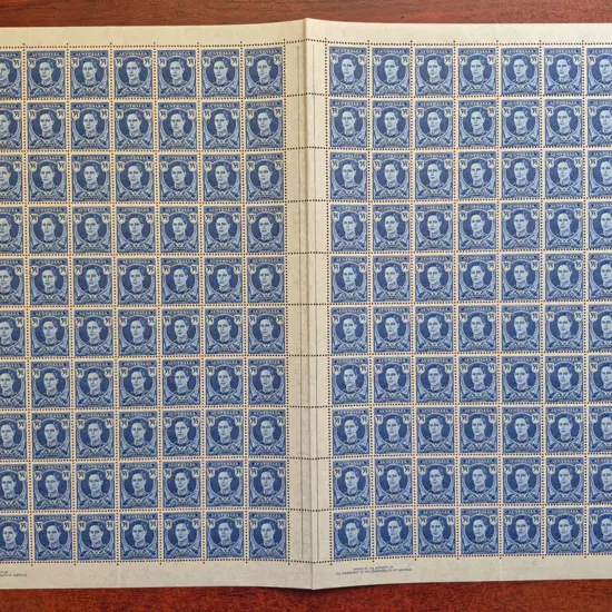 1942 3½d blue KGVI in complete sheet of 160 with ...