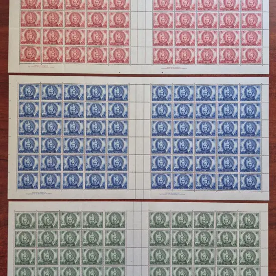 1946 Mitchell set of 3 in complete sheets of 60 ...
