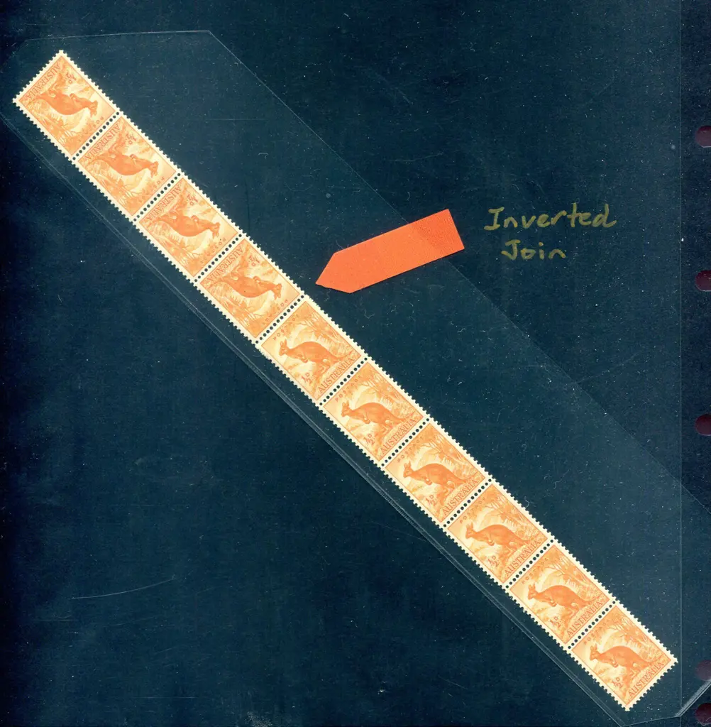 1949 ½d orange kangaroo, no wmk, perf 14.75 x 14 ... Image 1++