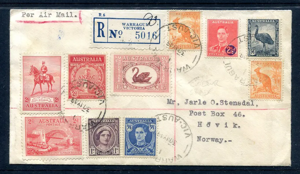 1949 (30th May) Norway addressed Warragul ... Image 1++