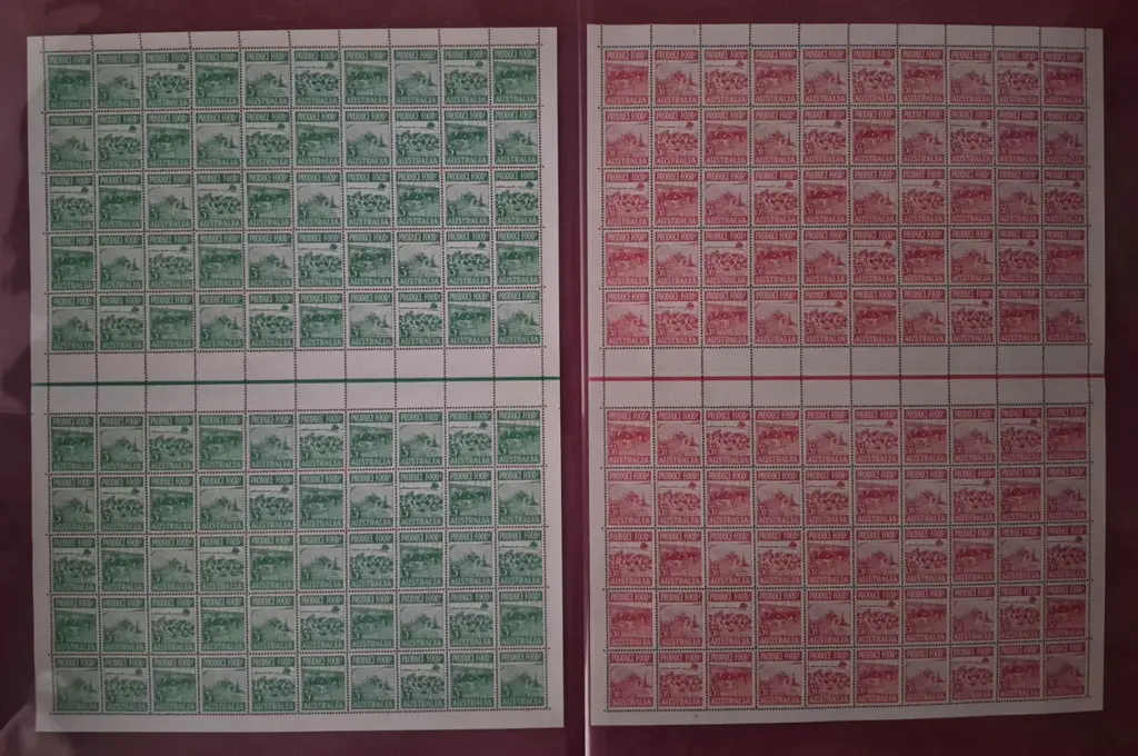 1953 3d & 3½d Produce Food in complete sheets of ... Image 1++