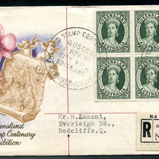 1960 (2nd Nov) Queensland Stamp Cent illust ...