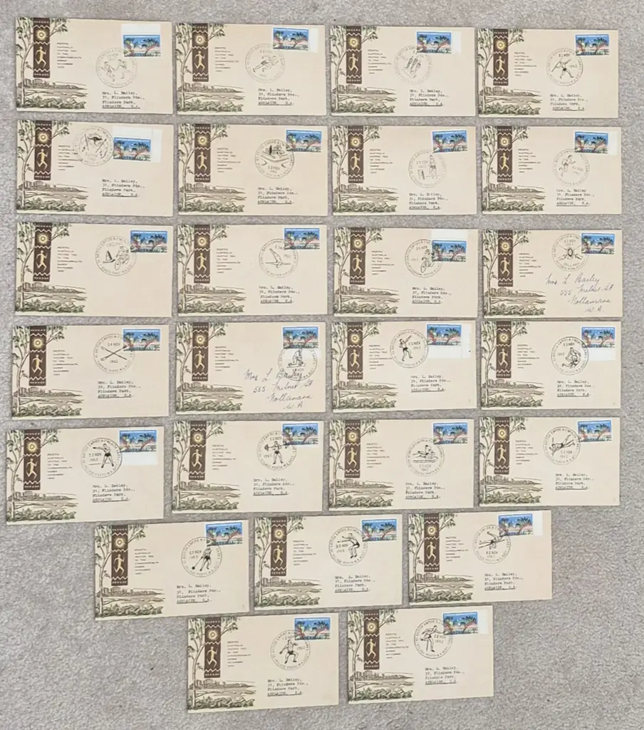 1962 Perth Commonwealth Games set of 25 covers ... Image 1++