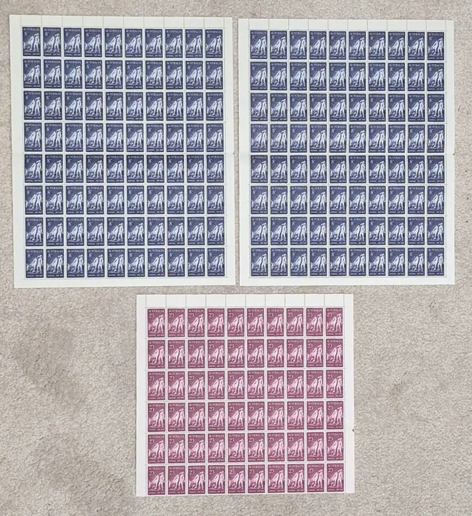 1965 8d Anzac study with sheet of 80 x 2 & 2/3d ... Image 1++