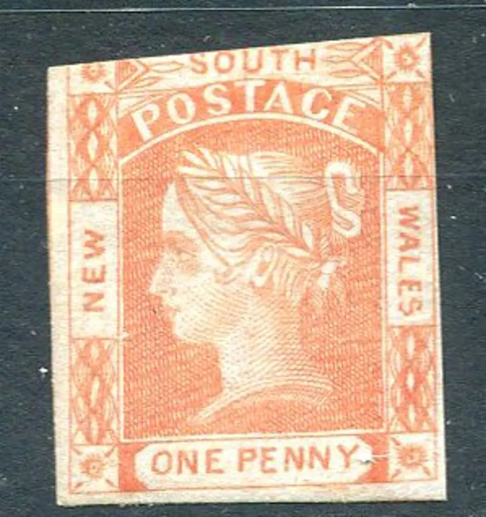 1851 1d vermilion laureate on bluish paper with 3 ... Image 1++