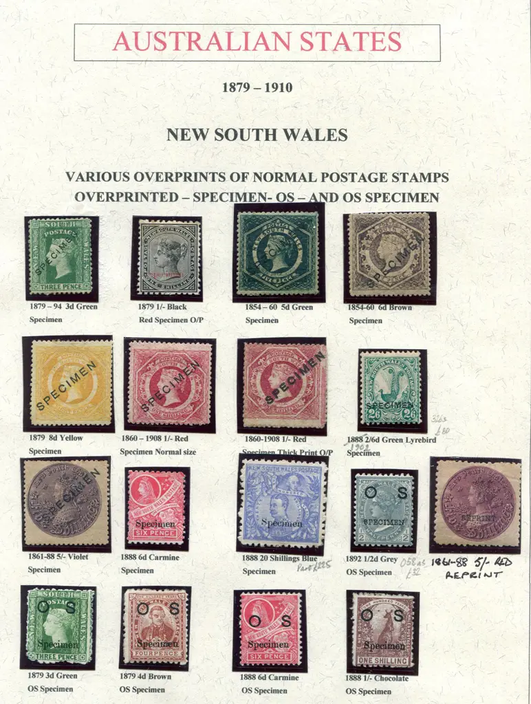 1854-1888 "SPECIMEN" or "Specimen" ovpts on ... Image 1++