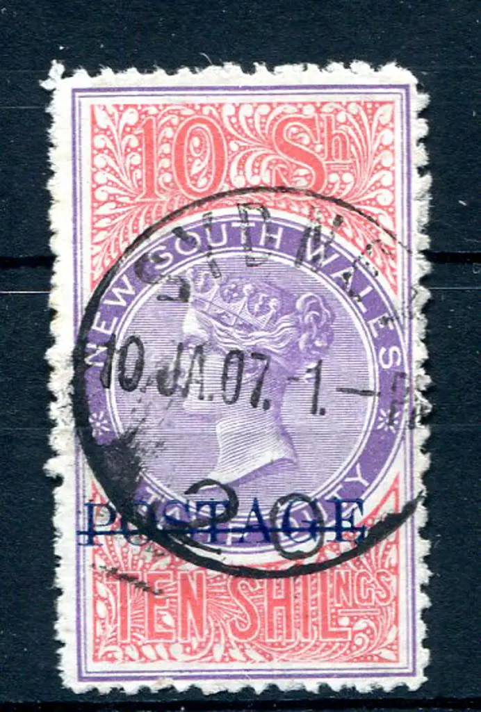 1885/86 10/- mauve & claret as above. Fine used ... Image 1++