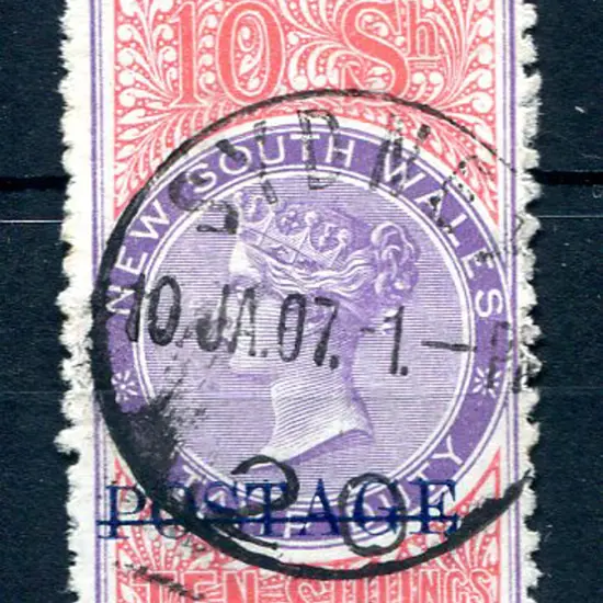 1885/86 10/- mauve & claret as above. Fine used ...