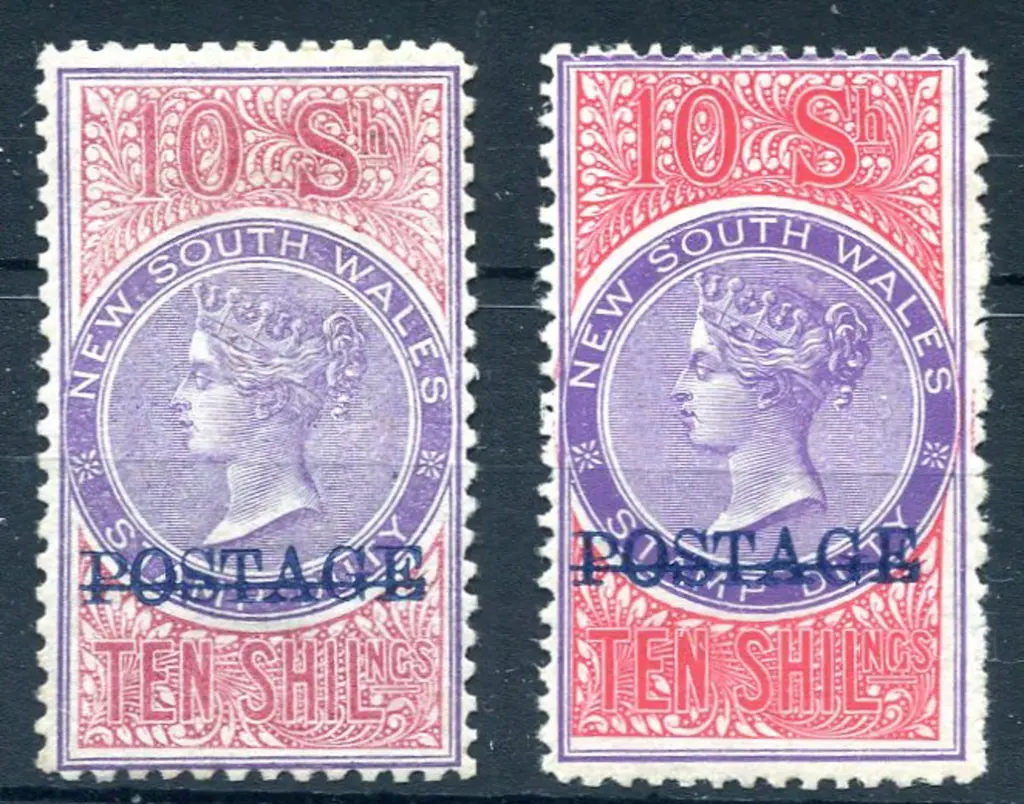 1894/1904 10/- violet & claret, perf. 11 (SG Cat. ... Image 1++