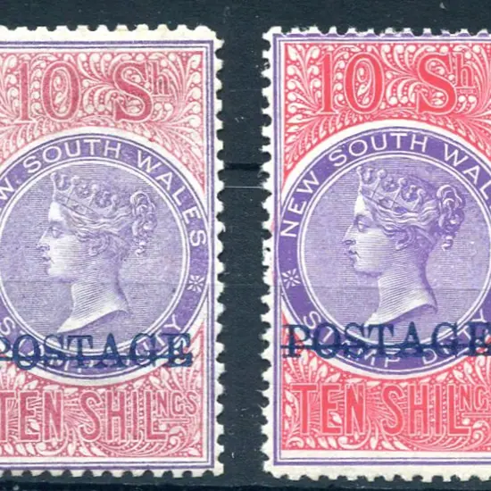1894/1904 10/- violet & claret, perf. 11 (SG Cat. ...