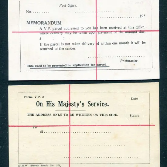 Stampless Pre-printed OHMS Registered Post Card ...