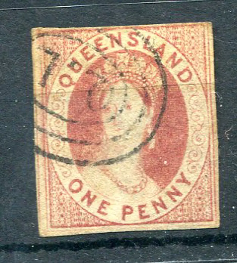 1860 1d carmine-rose with 2 very good margins, ... Image 1++