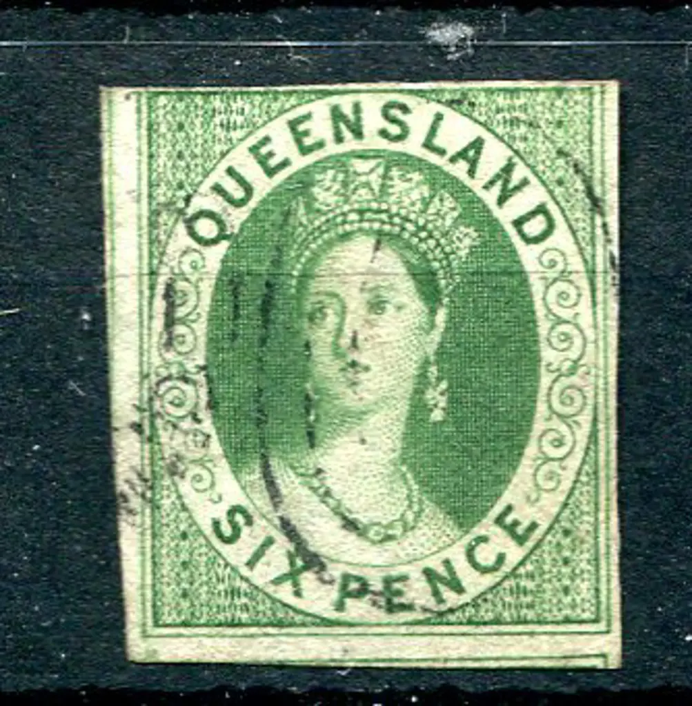 1861 6d green with 3 good to large margins, top ... Image 1++