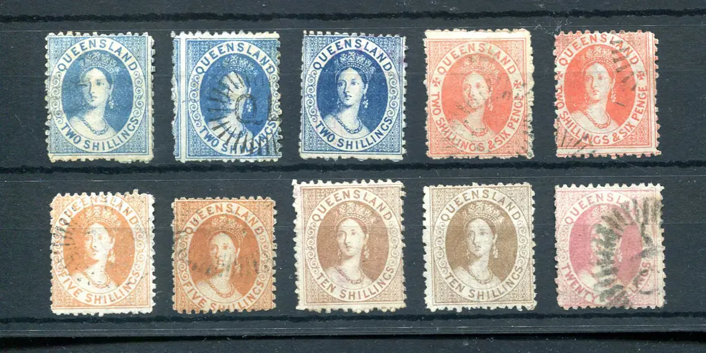1880 2/- to £1 small Chalons fine used group with  ... Image 1++