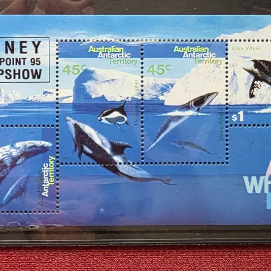 1995 Whales & Dolphins M/S ovptd "SYDNEY ...