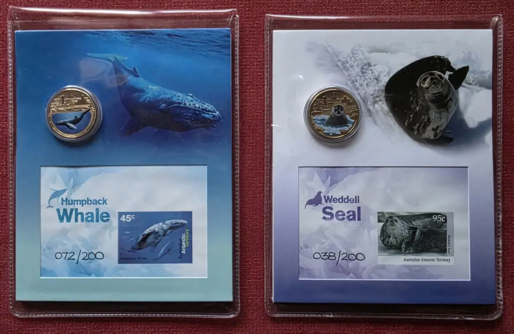 2013 Humpback Whale & Weddell Seal $1 coloured RAM ... Image 1++