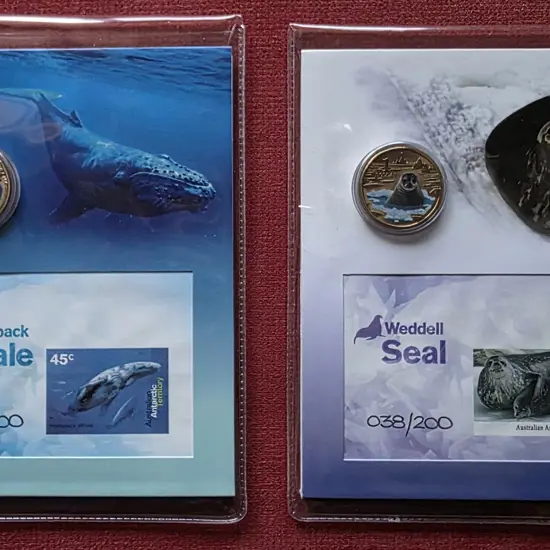 2013 Humpback Whale & Weddell Seal $1 coloured RAM ...