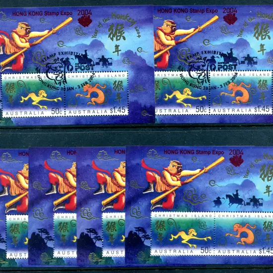2004 Year of the Monkey M/S's ovpt "HONG KONG ...