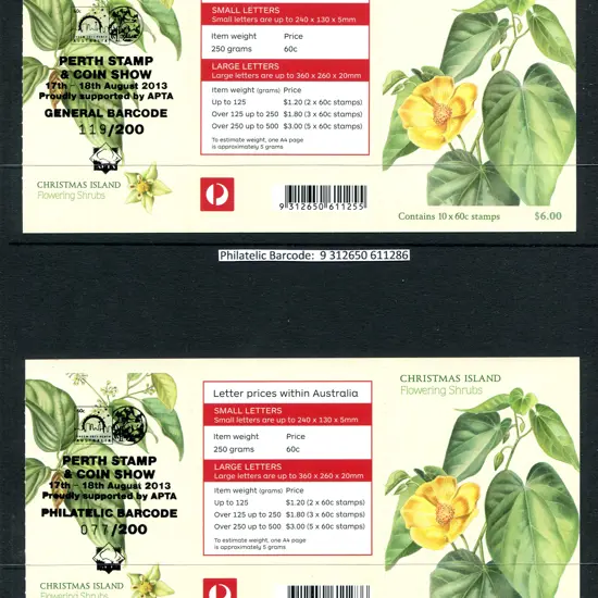 2013 $6 Christmas Island Flowering Shrubs S/A ...