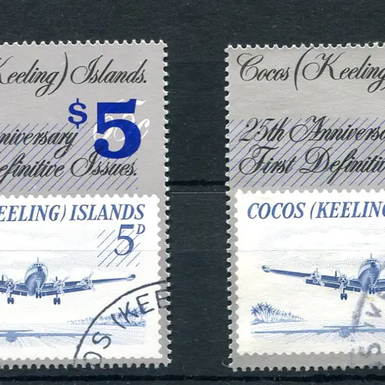 1990 $5 on 65c ovptd Constellation. Fine CTO ...