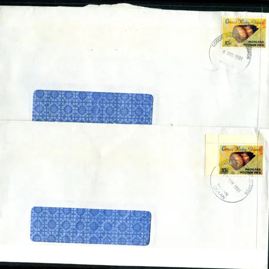 1991 (6th Aug & 12th Nov) "10c MAINLAND POSTAGE ...