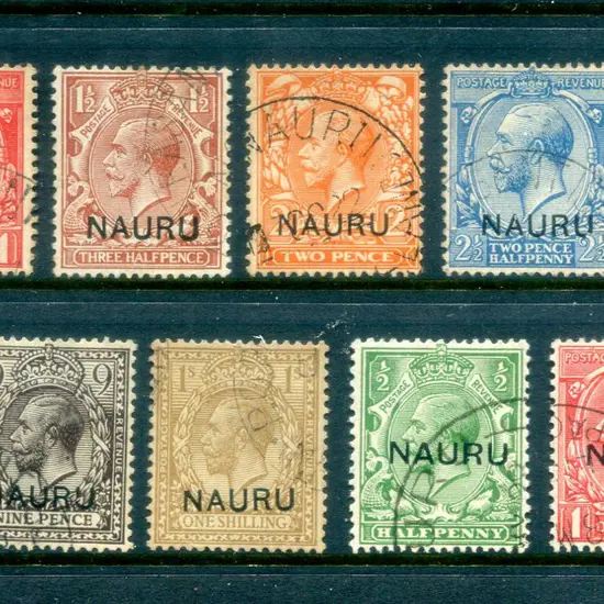 1916/23 "NAURU" ovpts on GB KGV to 1/- plus ...