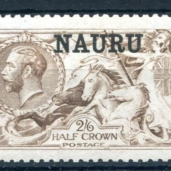 1916/23 "NAURU" ovpts on GB 2/6d Seahorses, DLR ...