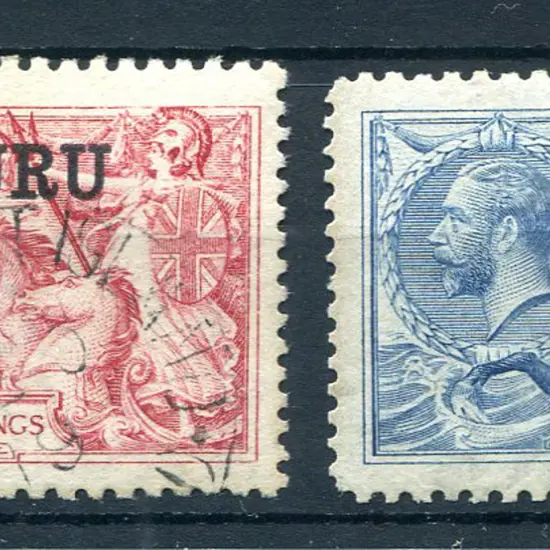 1916/23 "NAURU" ovpts on GB 5/- bright carmine & ...