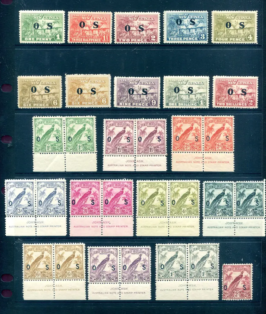1925/28 Huts to 2/- ovptd "OS" incl both 6d shades ... Image 1++