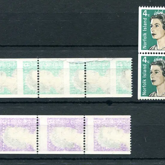 1968 4c & 5c QEII Coil strips of 4 with impressive ...